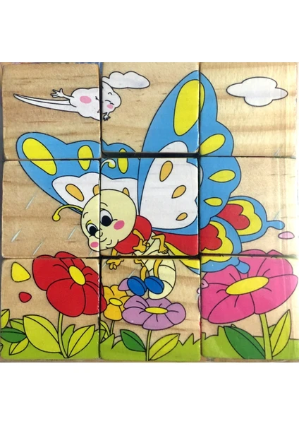 Ahşap Küp Puzzle ( 9 Parça Puzzle)