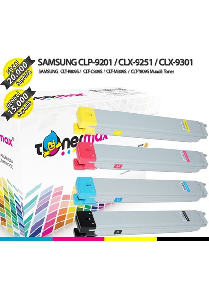 Samsung CLX-9201 / CLX-9251 / CLX-9301 /CLT-K809S Muadil Toner