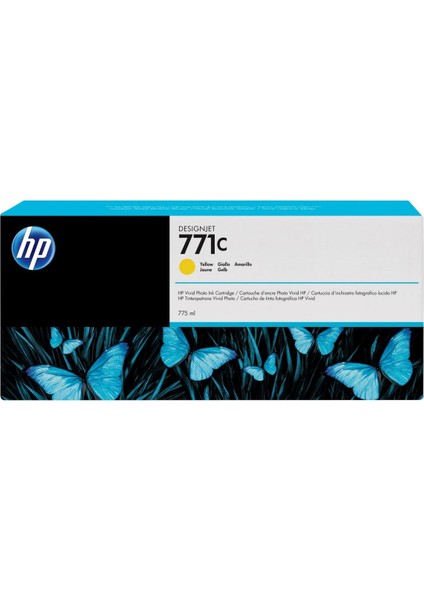 771 B6Y10A Sarı Kartuş 775ML / HP Designjet Z6200 Kartuş
