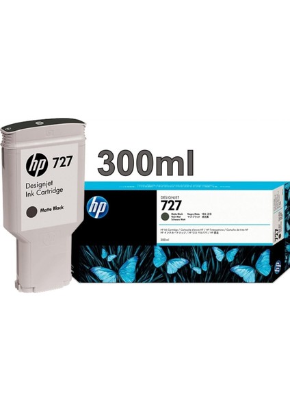 HPZR Hp 727-C1Q12A Mat Siyah Kartuş 300 ml