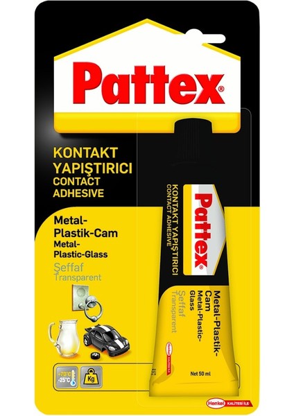 Kontakt Yapıştırıcı Metal / Plastik / Cam 50G Tüp (Şeffaf)