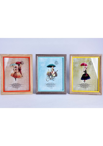 3'lüFotoğraf Çerçevesi Happy Lines 20*25 Cm