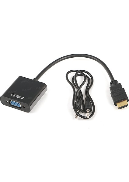 HDMI to VGA ve SES Aktif Dijital - Analog Dönüştürücüsü (DK-HD-AHDMIXVGA3)