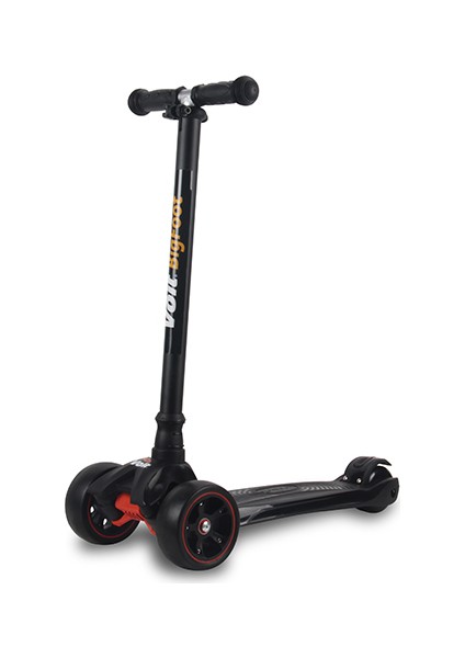 218 Işıklı Geniş 3 Teker Scooter Siyah