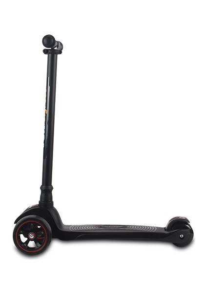 218 Işıklı Geniş 3 Teker Scooter Siyah