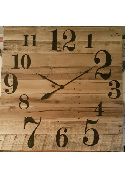 Ahşap Kare Duvar Saati