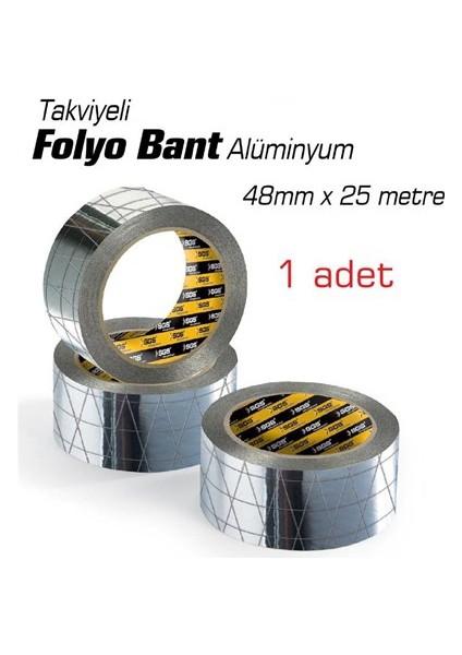 Takviyeli Aliminyum Folyo Bant 48 Mm X 25 Mt 010051 6Lı Paket
