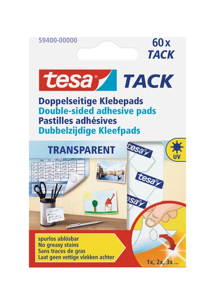 Tack Şeffaf Hamur Yapıştırıcı. 1paket = 60adet