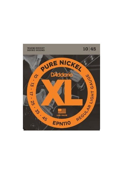 Daddario Epn110 Xl Regular Light Pure Nickel 0.10-045