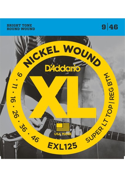 EXL125 Super Light Top / Regular Bottom Elektro Gitar Teli (9-46)