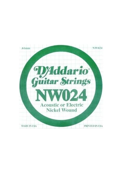 Daddario Nw024 Elektro Ve Akustik (D) Re Teli