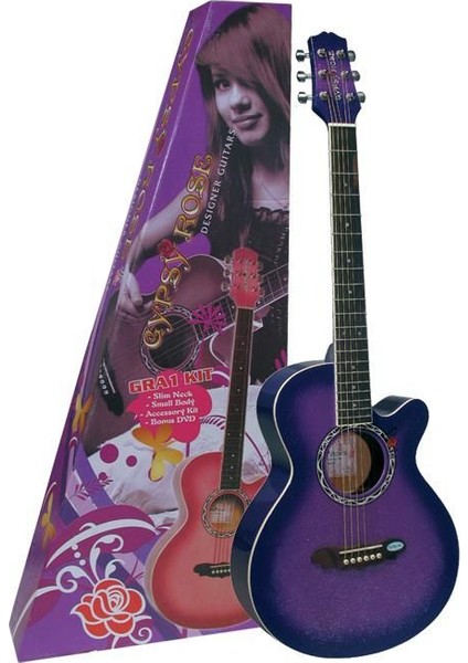 GRA1KCPP Gypse Rose Akustik Gitar 7/8 Boy(Kılıf,Askı,Çıkartma ve Dvd Hediyeli)