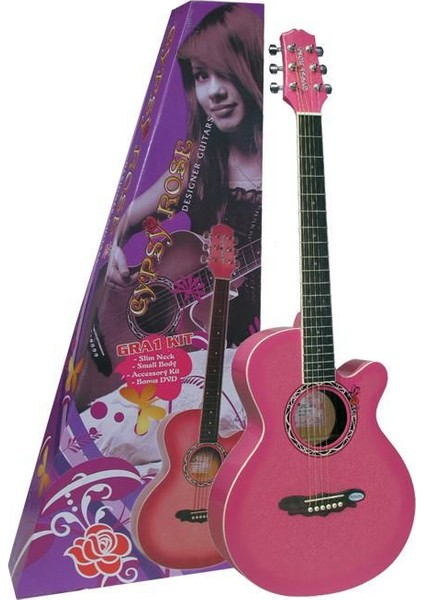 GRA1KCPK Gypse Rose Akustik Gitar 7/8 Boy(Kılıf,Askı,Çıkartma ve Dvd Hediyeli)