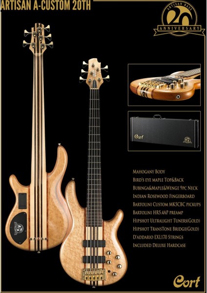 A4 CUSTOM 20THNAT 20.Yıl Özel Seri 4 Telli Bas Gitar (Çanta Hediyeli)