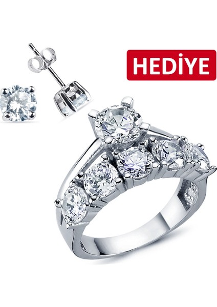 Alyanslı Tektaş Gümüş Yüzük (GY00316)