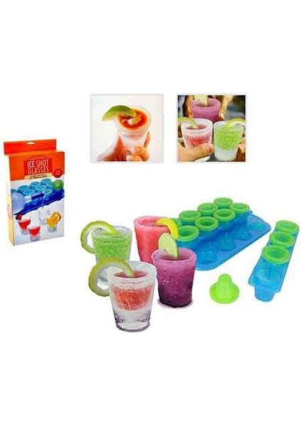 Buz Bardak Kalıbı Ice Shot Glasses 12 Hazneli