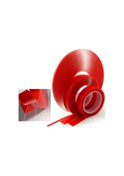 Çift Taraflı Montaj Bantı Silikonlu Şeffaf Tape transparent 5 Metre