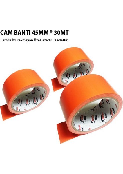 Tvet Cam Bandı 45Mm 30Mt Cam Bant 3 Lü