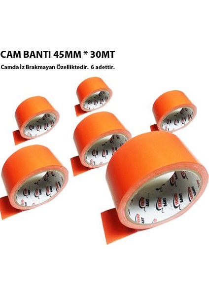 Tvet Cam Bandı 45Mm 30Mt Cam Bant 6 Lı