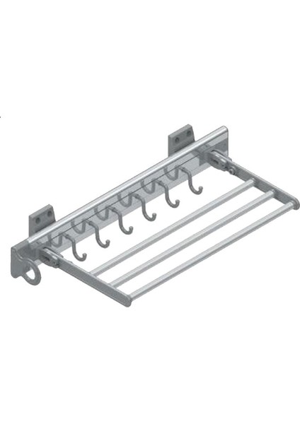 6540/A Raylı Alüminyum Pantolon Askılı Kemerlik