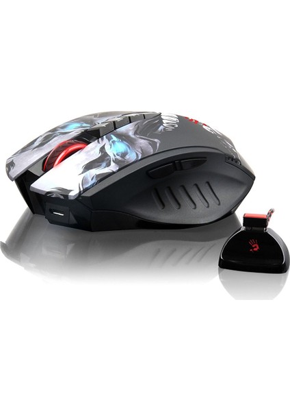 R80 GHOST LK Optik Multi Core Metal Ayak 4000CPI Şarjlı Kablosuz + Kablolu Oyuncu Mouse