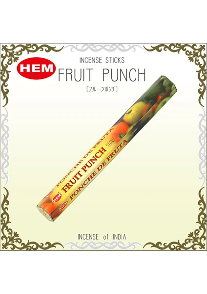 Hem Karışık Meyve Suyu Kokusu Tütsüsü Fruit Punch Incense Sticks - 20 Çubuk