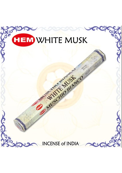 Hem Beyaz Misk Tütsü White Musk Incense Sticks - 20 Çubuk