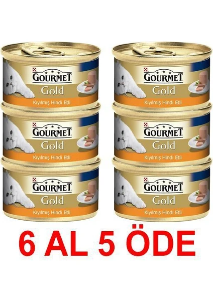 Gourmet Gold Kiyilmiş Hindili Konserve Kedi Mamasi 85 Gr (6 Al 5 Öde)