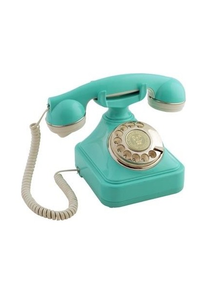 Turkuaz Gümüş Çevirmeli Klasik Telefon