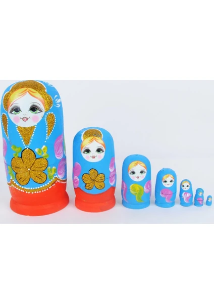 Ahşap Matruşka Bebek 7'li Set