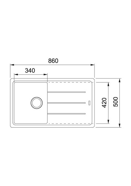 Basis Granit Bfg 611-86 Evye, 1 Göz Damlalıklı, Nero