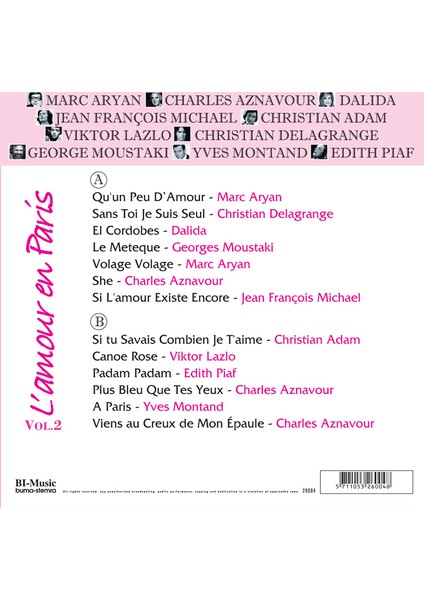 L'Amour En Paris - 2 (Paris'Te Aşk 2) (Lp) 180Gr