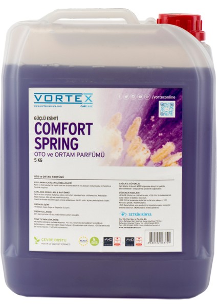 Vortex "Comfort Spring" Oto ve Ortam Parfümü 5 KG