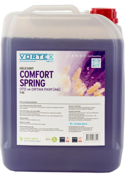 Vortex "Comfort Spring" Oto ve Ortam Parfümü 5 KG