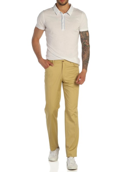 Saten Pamuk Altın Sarısı Kanvas Pantolon fiyatları