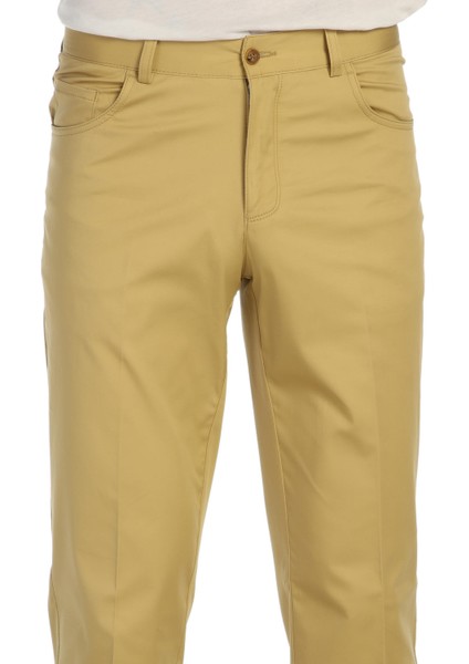 Saten Pamuk Altın Sarısı Kanvas Pantolon modelleri