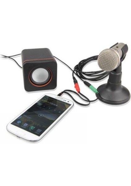 Kulaklık Mikrofon Speaker Y Splitter Çift Jack Çıkışlı Kablo