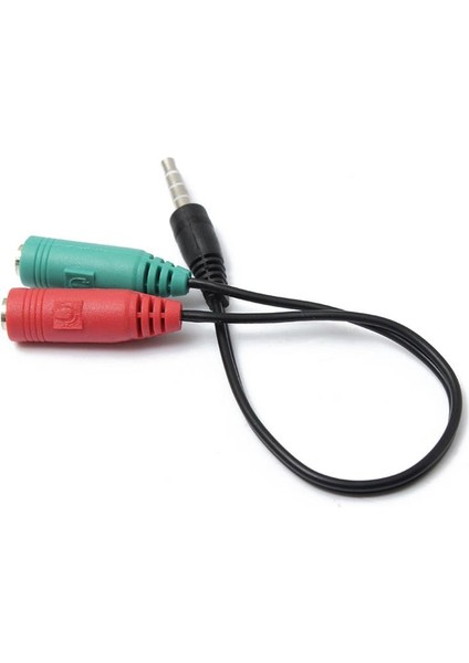 Kulaklık Mikrofon Speaker Y Splitter Çift Jack Çıkışlı Kablo