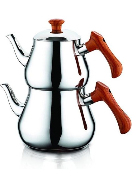 Pramit Ahşap Kulp Çaydanlık Takımı Mini