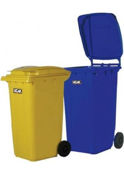 Uçak Plastik Çöp Konteyner Yeşil 240 Lt.