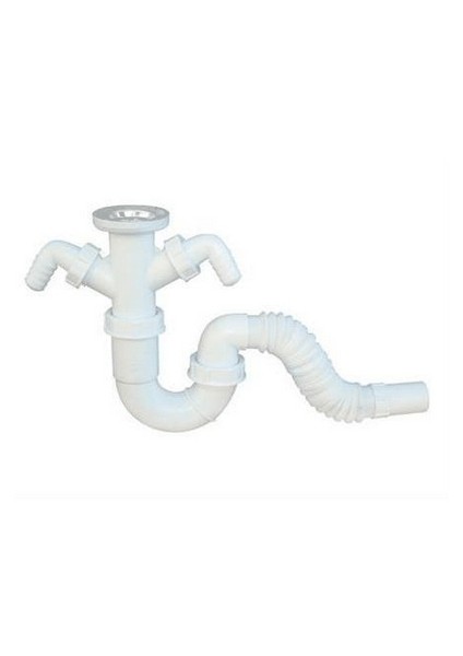 Lavabo Sifonu S Gövde Körüklü Çift Girişli