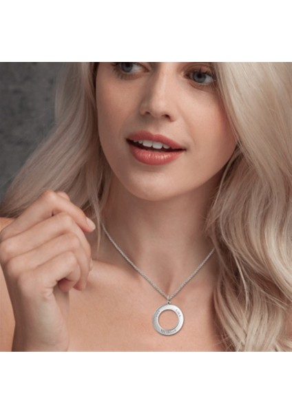 925 Ayar Gümüş Stil Halka İsim Kolye fiyatları