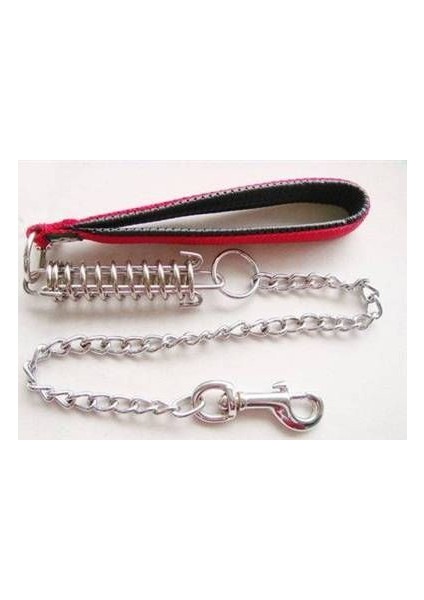 Soft Tutmali Kalin Yayli Zincir Gezdirme Tasması 3 Mm 90 Cm Kırmızı