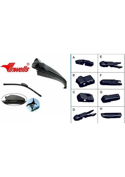 İnwells İnwells Üniversal 8 Aparatlı 38Cm Muz Tipi Silecek