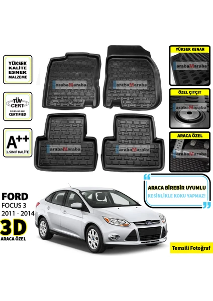 Ford Focus 3 3D Oto Paspas Seti 2011-2014