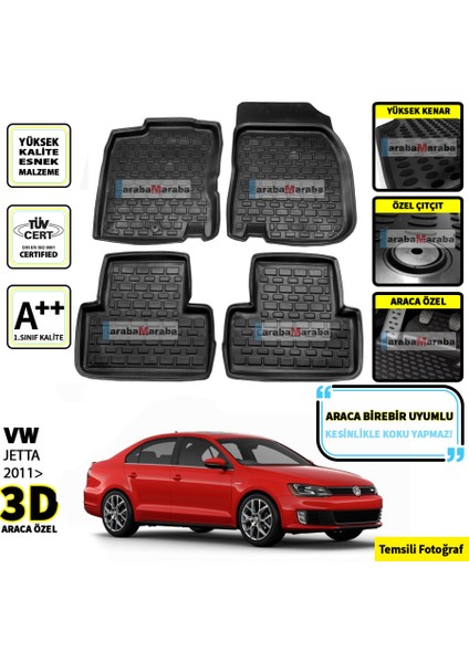 Wv Jetta Sedan 3D Oto Paspas 2011 Sonrası