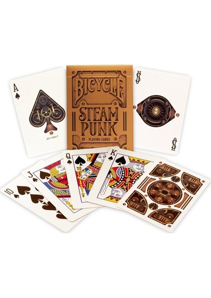 Steampunk Bronze Poker İskambil Oyun Kartı Kağıdı Destesi Koleksiyonluk Cardistry Kartları