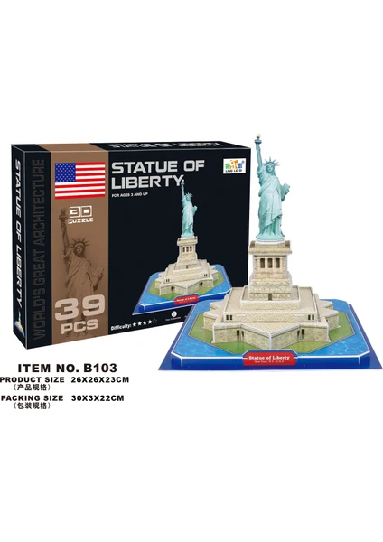 Cc Oyuncak 3D Puzzle Statue Of Liberty - 39 Parça