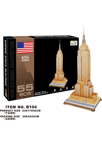 3D Puzzle Empire State Building - 55 Parça