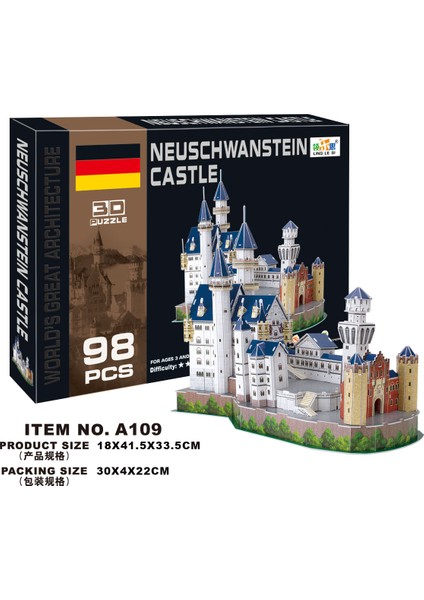 3D Puzzle Neuschwanstein Castle - 98 Parça